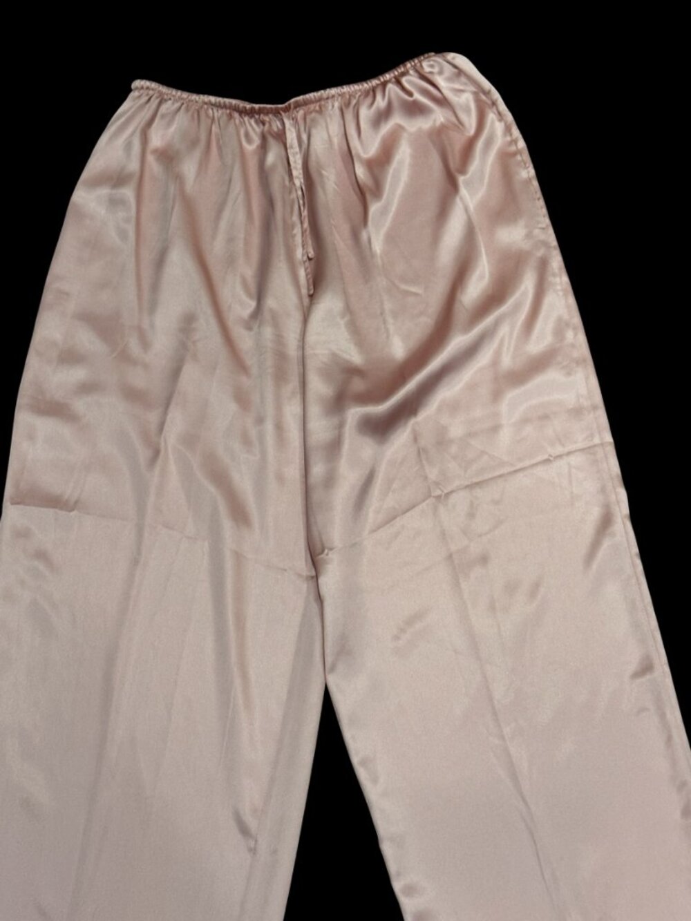 Victoria’s Secret Pink Satin Pajama Set Size Large Button Up Crop Pants - Picture 4 of 7